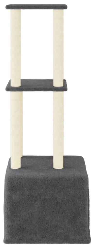 Albero per gatti con tiragraffi in sisal grigio scuro 133,5 cm
