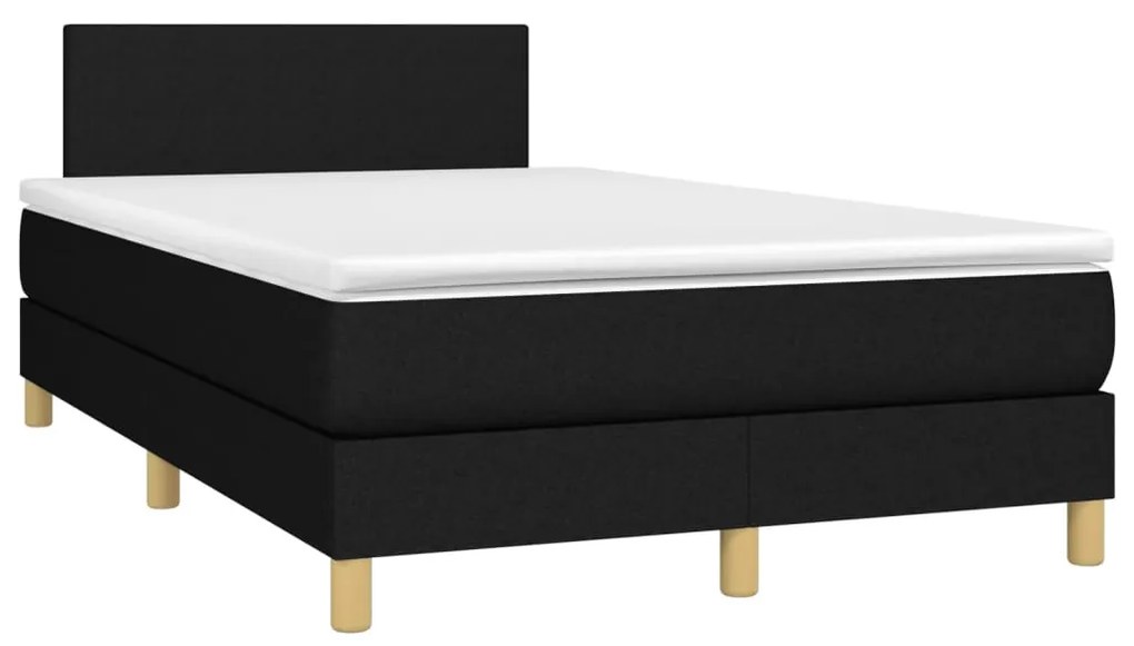 Giroletto a molle con materasso nero 120x190 cm in tessuto