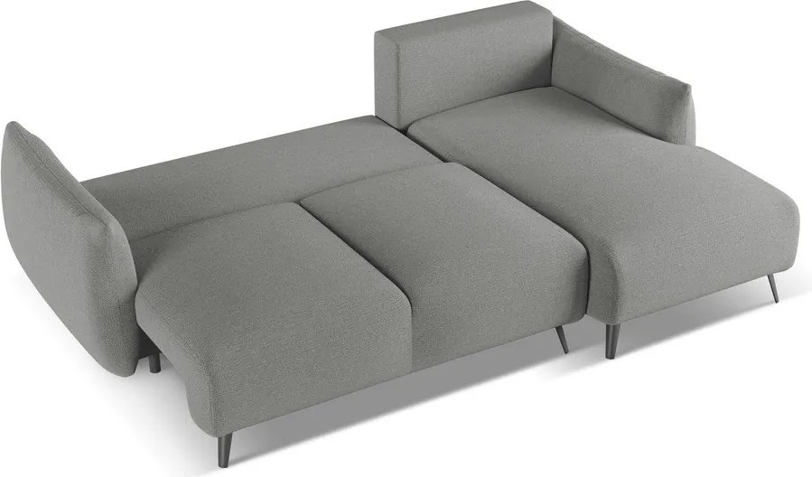 Divano angolare grigio chiaro (con penisola a destra) Malie – Makamii