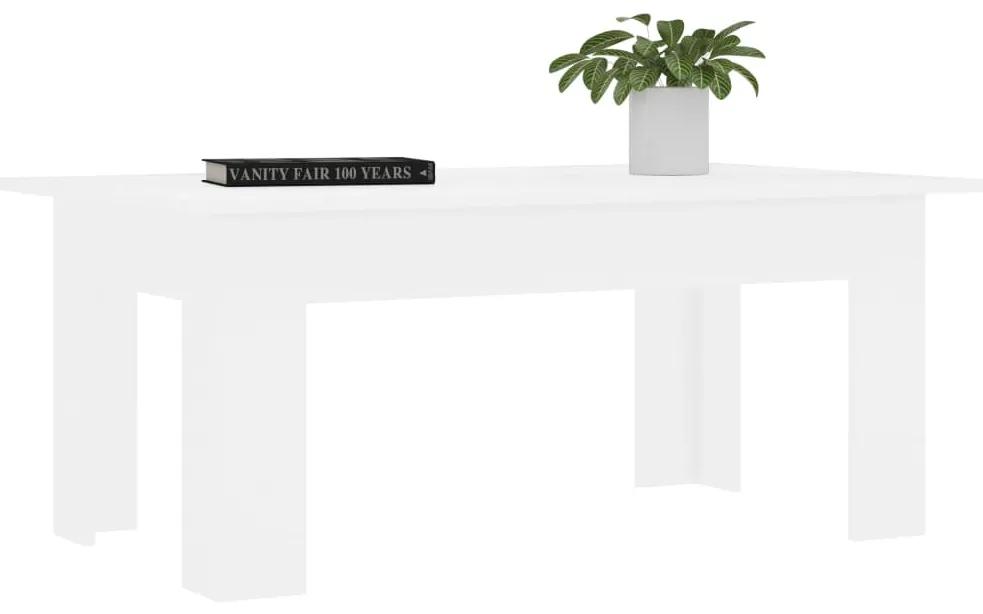 Tavolino da salotto bianco 100x60x42 cm in legno multistrato