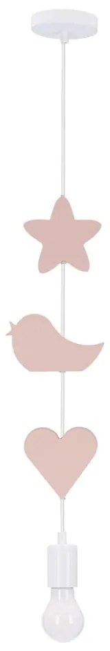 Lampada per bambini bianca e rosa con paralume in metallo Single - Candellux Lighting