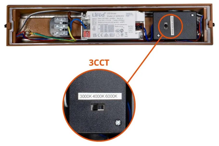 Applique Bidirezionale Corten 12W CCT, IP65 da esterno - Serie FILO Colore Bianco Variabile CCT