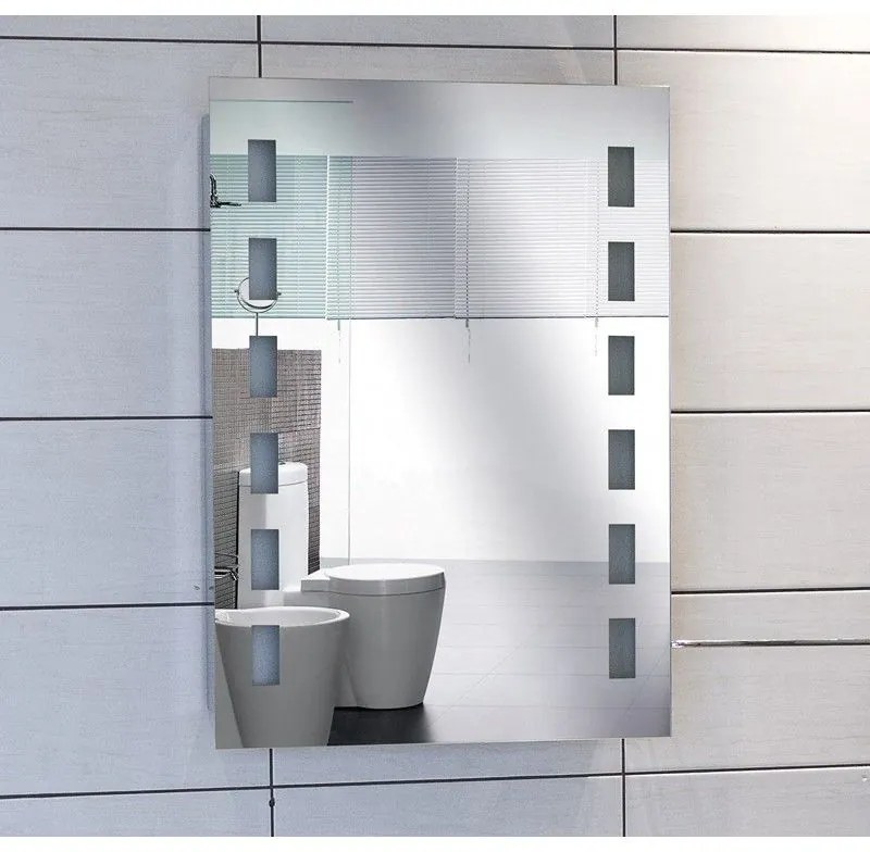 Kamalu - specchio contenitore bagno 70x50 led doppio nascosto kam-1394