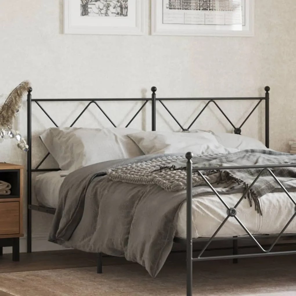 Testiera İn Metallo Nero 150 Cm /