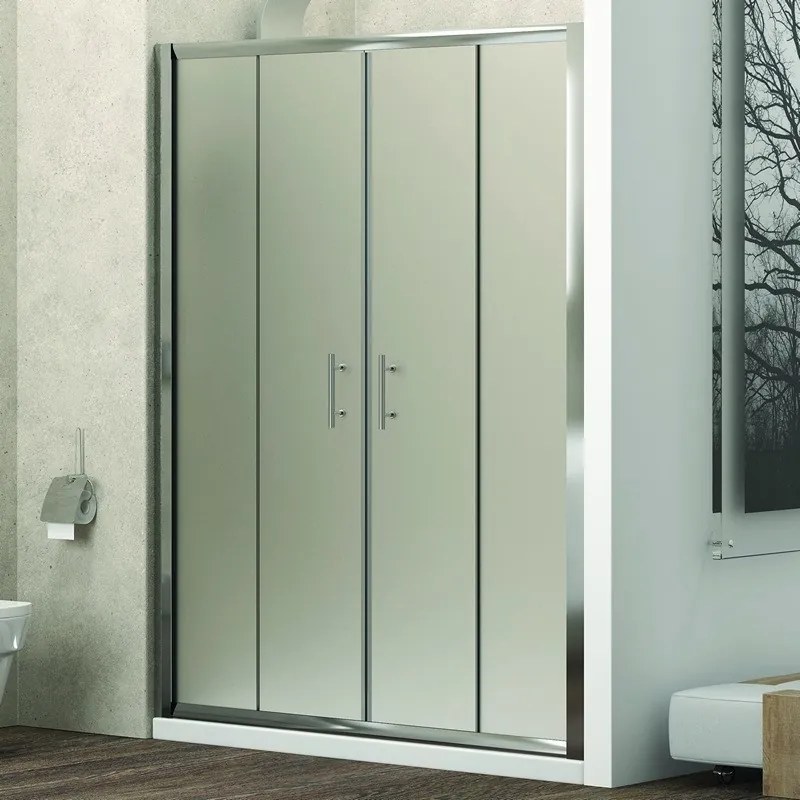 Nicchia doccia 160cm vetro opaco apertura doppio scorrevole KF6000 - KAMALU