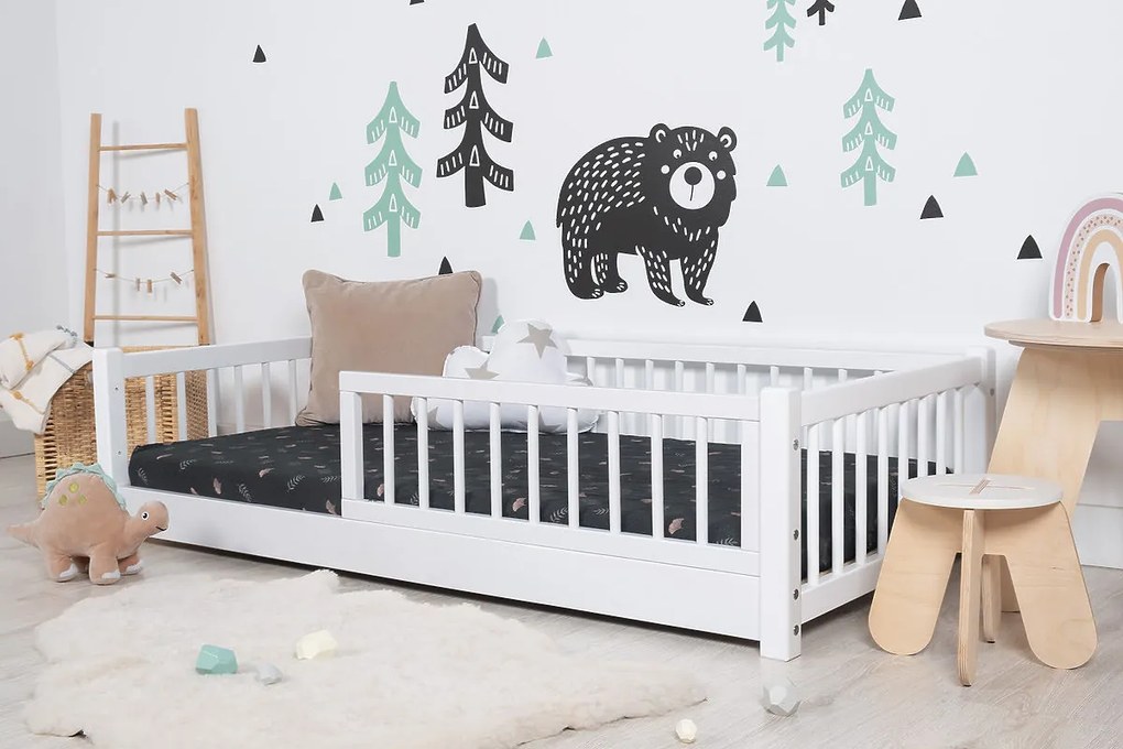 Letto basso per bambini Montessori Ourbaby Minni - bianco - 160x70 cm