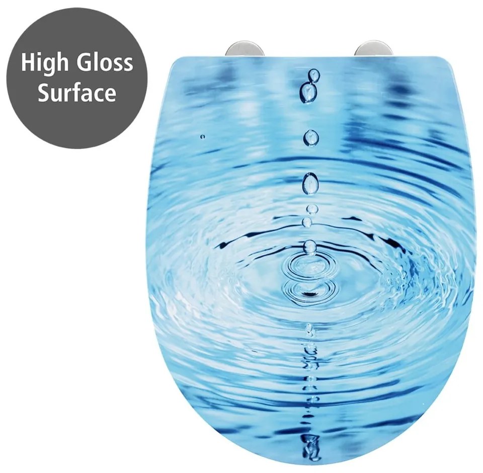 Sedile WC con chiusura Easy-Close (automatica) 38 x 45 cm Droplets – Wenko