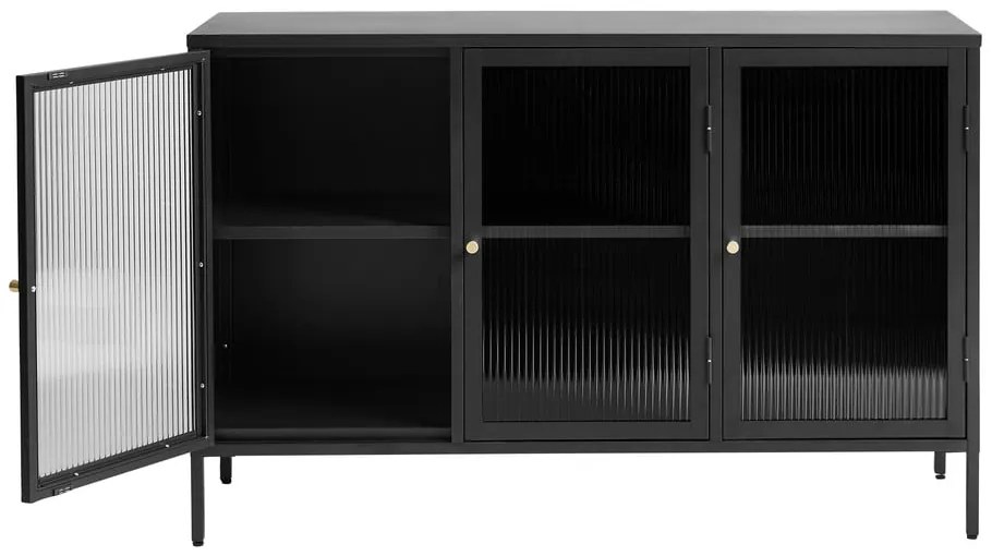 Vetrina in metallo nero 132x85 cm Bronco - Unique Furniture