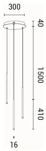 Lampadario LED a sospensione con filo LED/6W/230V 3000K diametro 30 cm