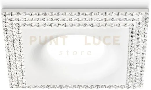 Gfa211-  faretto da incasso con 3 strisce strass quadrato 9,9x9,9cm...