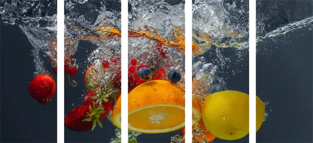 Quadri 5 pezzi – Frutta nell'acqua