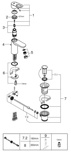 GROHE 23803000 - Miscelatore per lavabo EUROSMART cromo lucido