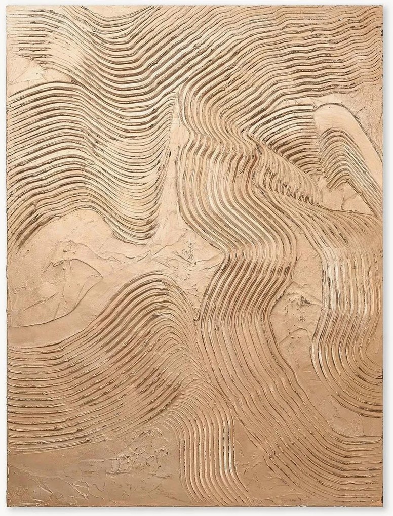 Quadro dipinto a mano marrone metallico