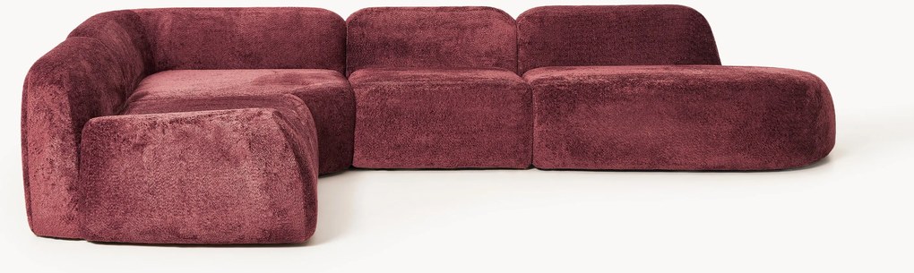 Divano angolare componibile XL in teddy-bouclé Wolke