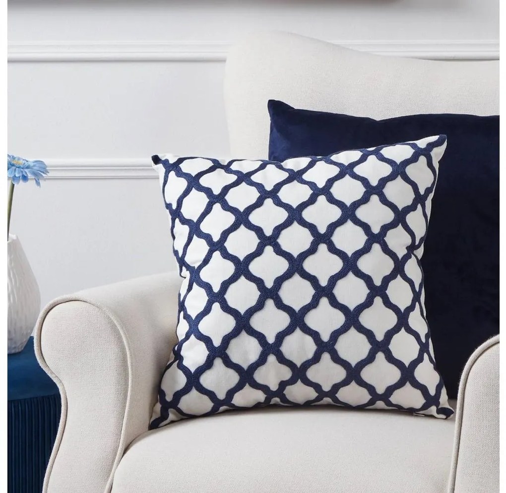 Eglo 420016 - Cuscino decorativo CHEVERY 45x45 cm bianco/blu