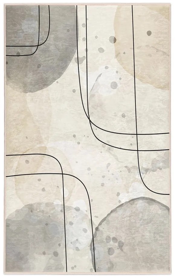 Tappeto grigio/color crema lavabile 80x150 cm Simple Lines – Mila Home