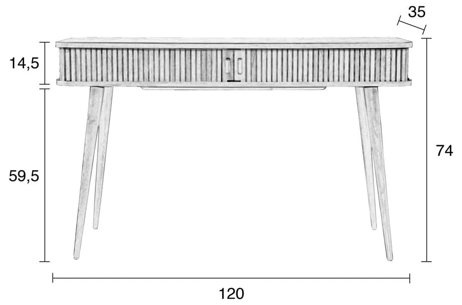Consolle marrone, lunghezza 120 cm Barbier - Zuiver