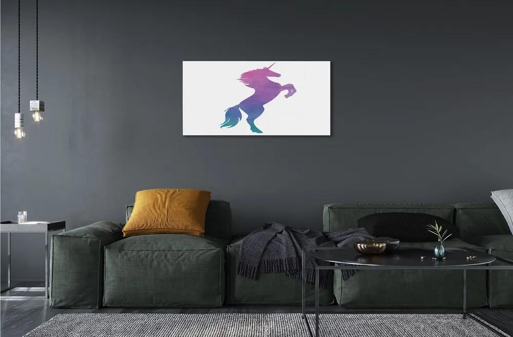 Quadro su vetro Unicorno dipinto 100x50 cm