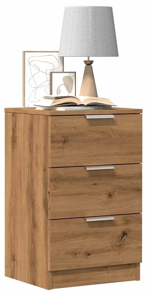 Comodino Rovere Artigianale 40x36x65 Cm İn Legno Multistrato /