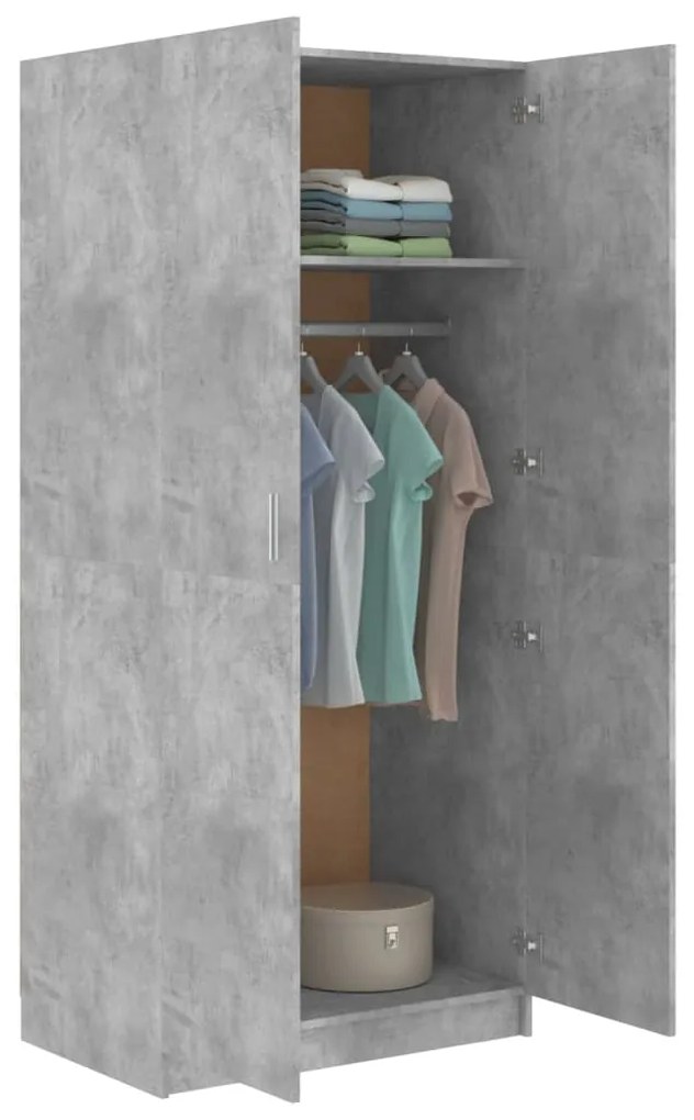 Armadio grigio cemento 80x52x180 cm in truciolato