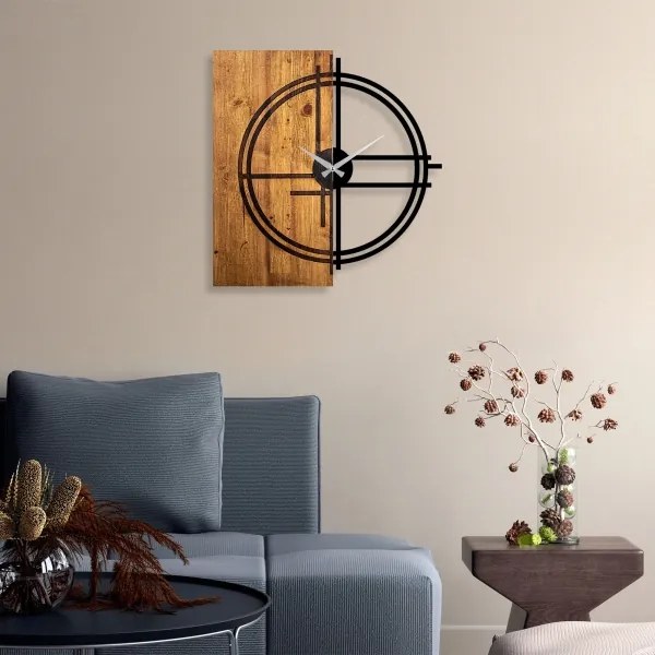 Orologio da parete 58x56 cm 1xAA legno/metallo