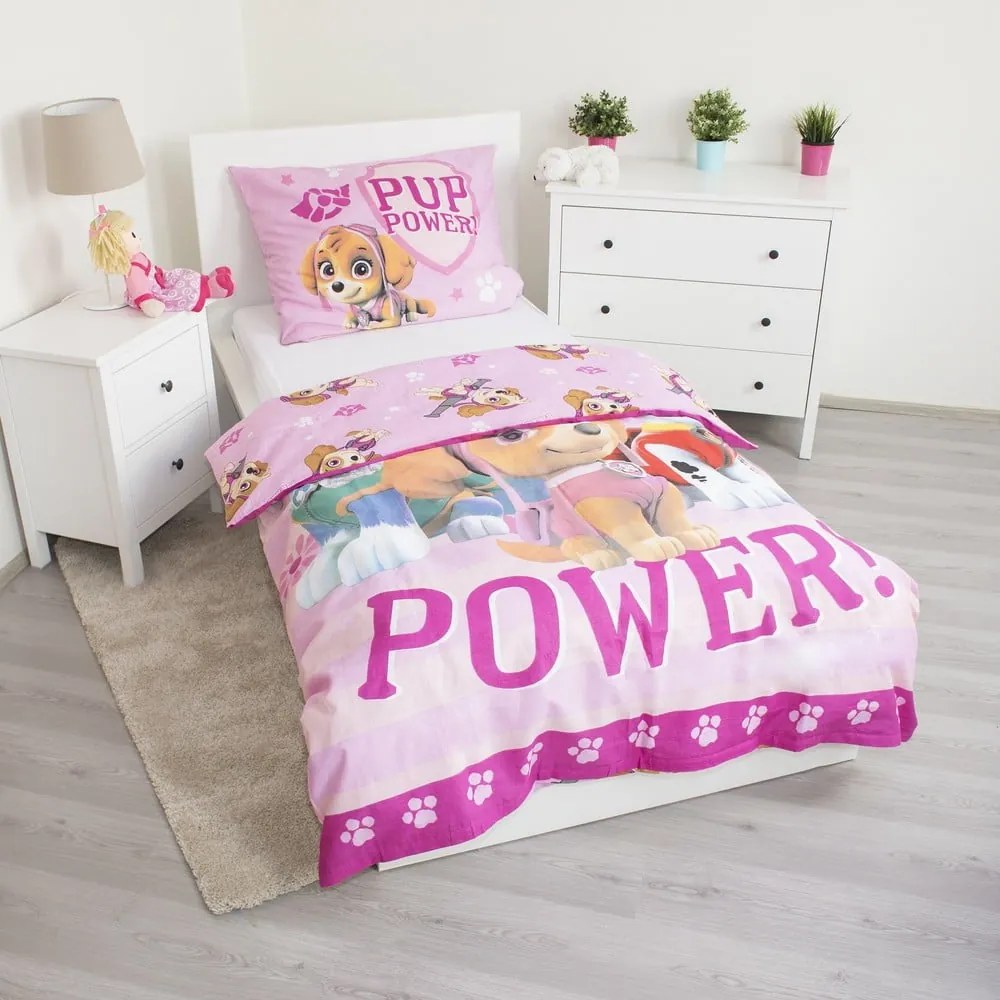 Biancheria da letto per bambini in cotone per letto singolo 140x200 cm Paw Patrol - Jerry Fabrics