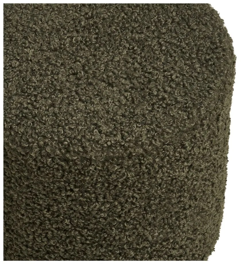 Poggiapiedi verde con rivestimento in bouclé Ejby – House Nordic