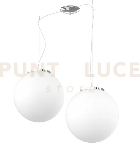 Mars sospensione spostabile montatura cromo vetro bianco d.35 cm 2 ...