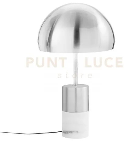 Lampada da tavolo igea nickel con marmo 2 luci attacco e14 30x30x51...
