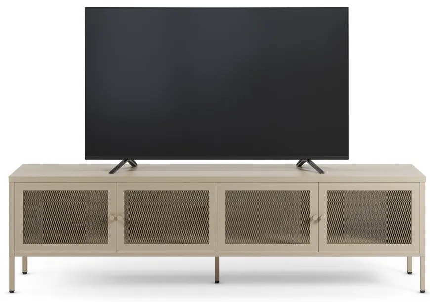 Mobile TV color crema in metallo 160x50x35 cm Fayna – Marckeric