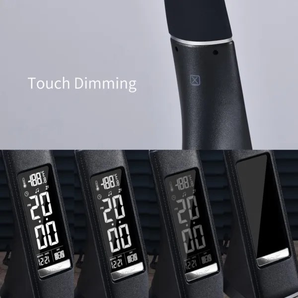 Immax 08947L - Lampada da tavolo LED dimmerabile con display LEATHER LED/6,5W/5V nera