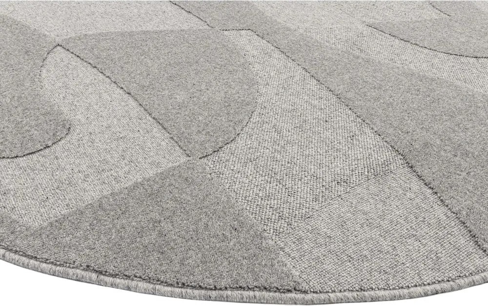 Tappeto rotondo in lana grigia ø 200 cm Morphic Botanica - Agnella