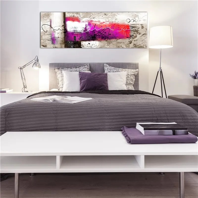 Quadro Hammer (1 Part) Pink Narrow  Colore Bianco, Dimensioni e Misure 120x40