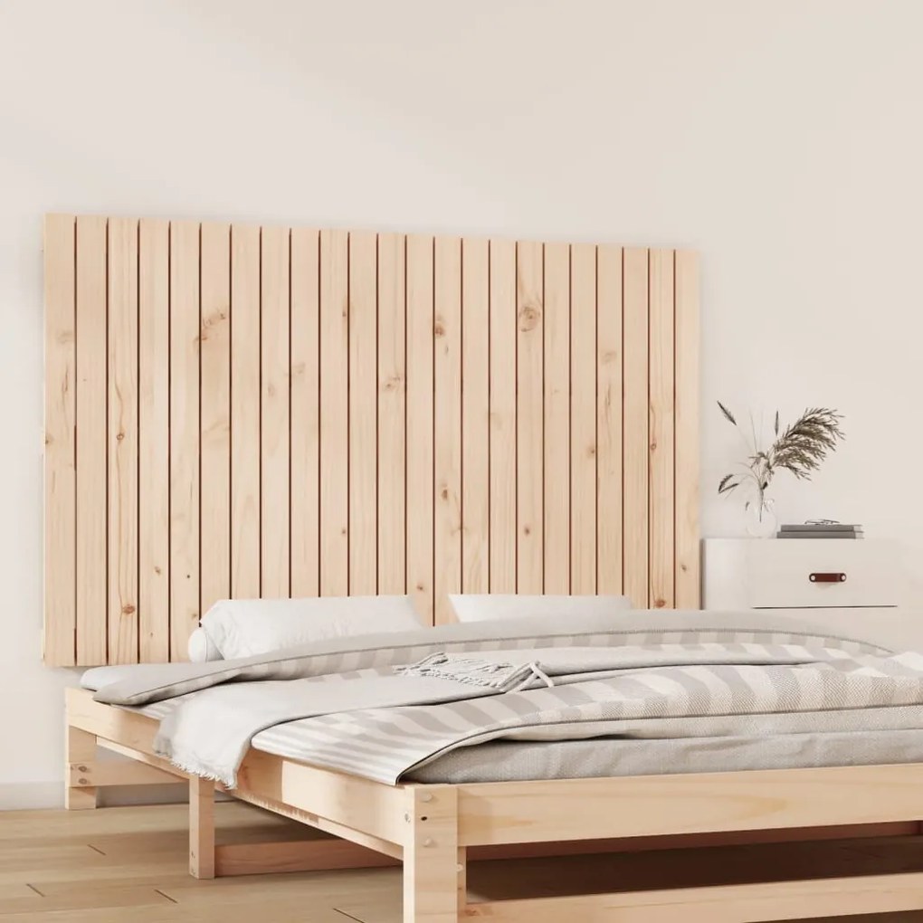 Testiera Da Parete 147x3x90 Cm İn Legno Massello Di Pino /