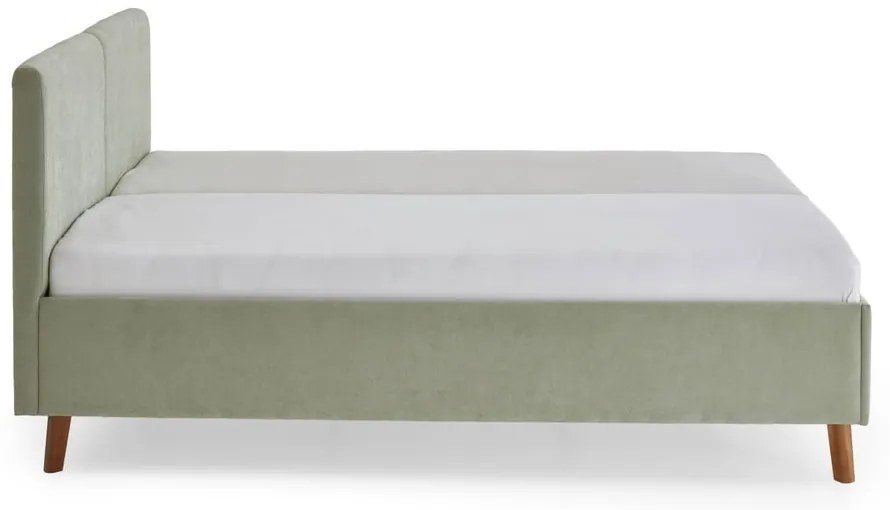 Letto matrimoniale imbottito verde chiaro con rete inclusa 180x200 cm Piano – Meise Möbel