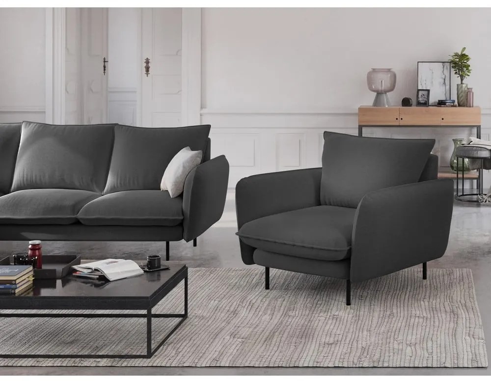 Poltrona grigio scuro Vienna - Cosmopolitan Design