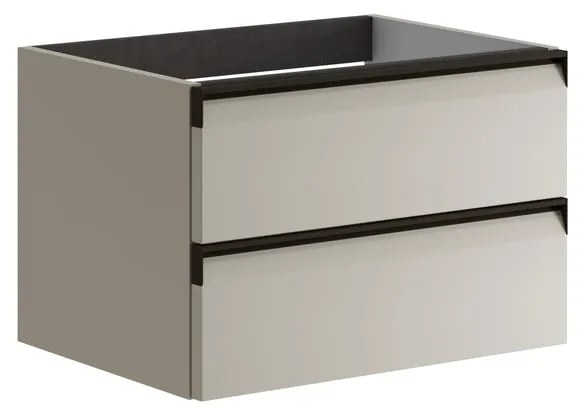 Mobile da bagno sotto lavabo Fusion beige laccato opaco L 59.5 x H 40 x P 45.5 cm 2 cassetti, lavabo non incluso