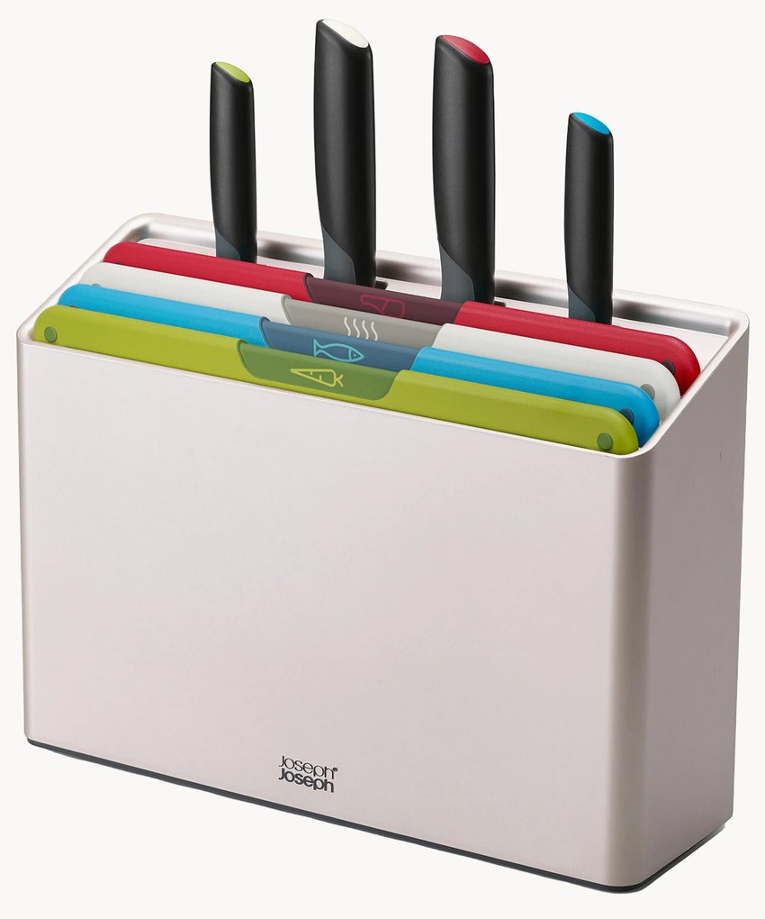 Set coltelli e tagliere da cucina con supporto Folio Icon Plus, set da 9