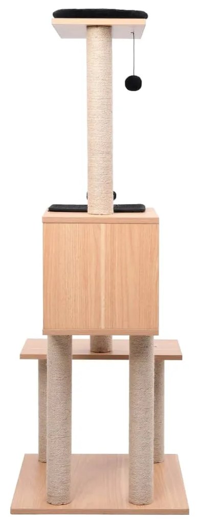 Albero per gatti con tappeto tiragraffi in sisal 129 cm