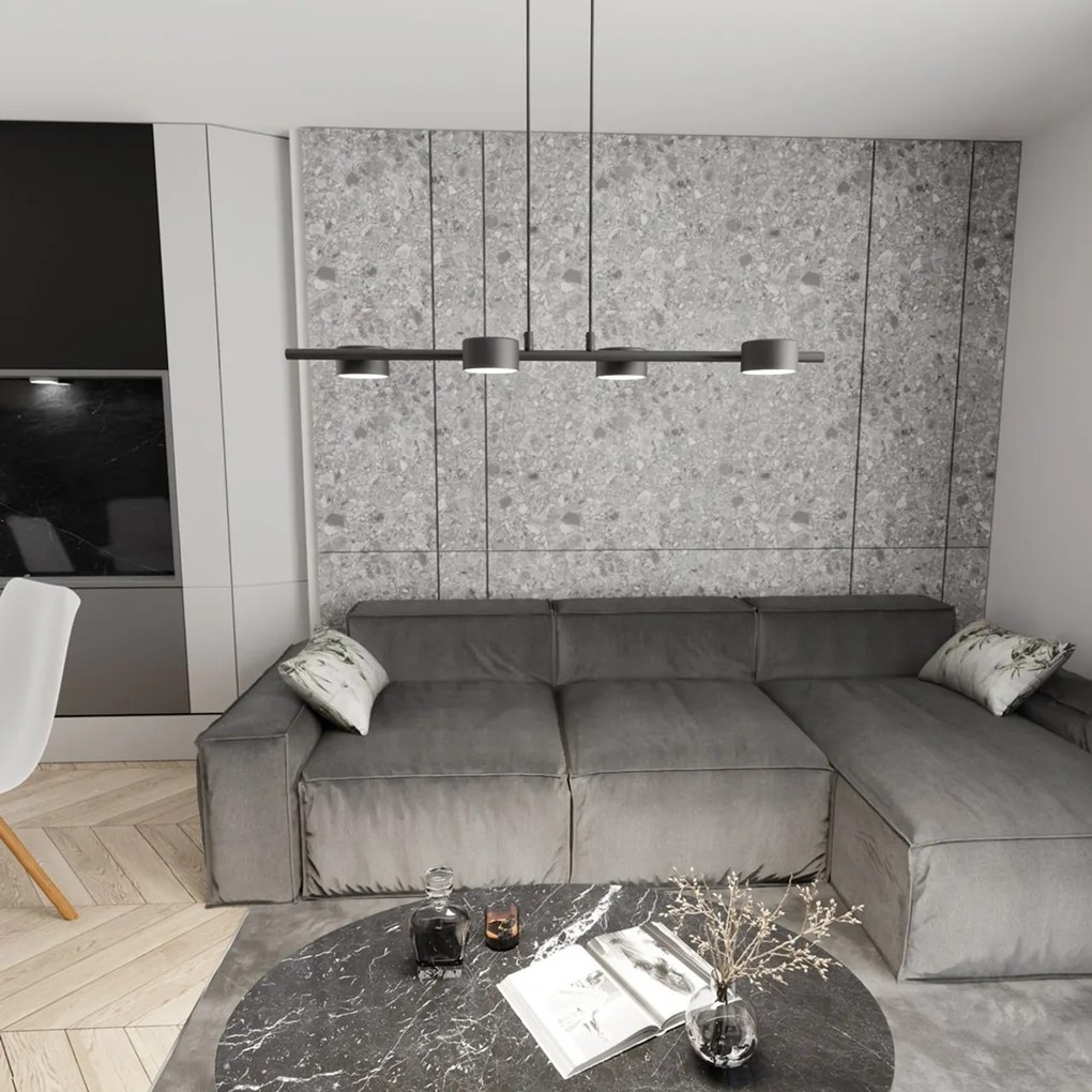 Lampadario a sospensione SORA 4 Nero 4xGX53 da interno