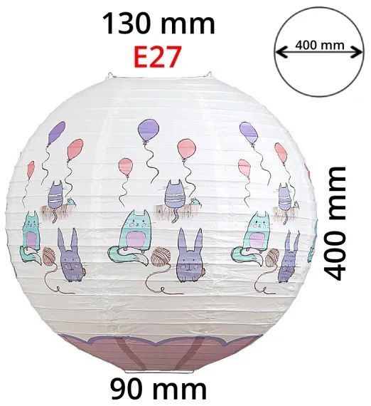 Rabalux 4632 - Paralume per bambini CATHY E27 Ø 40 cm