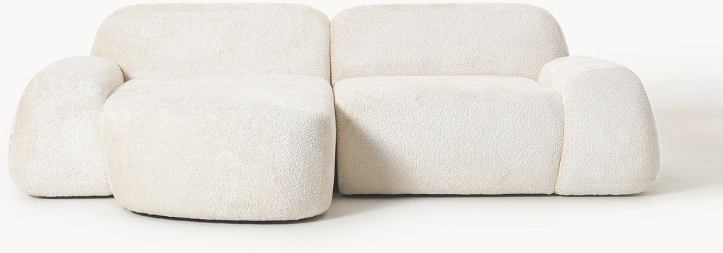 Divano angolare componibile 3 posti in teddy bouclé Wolke