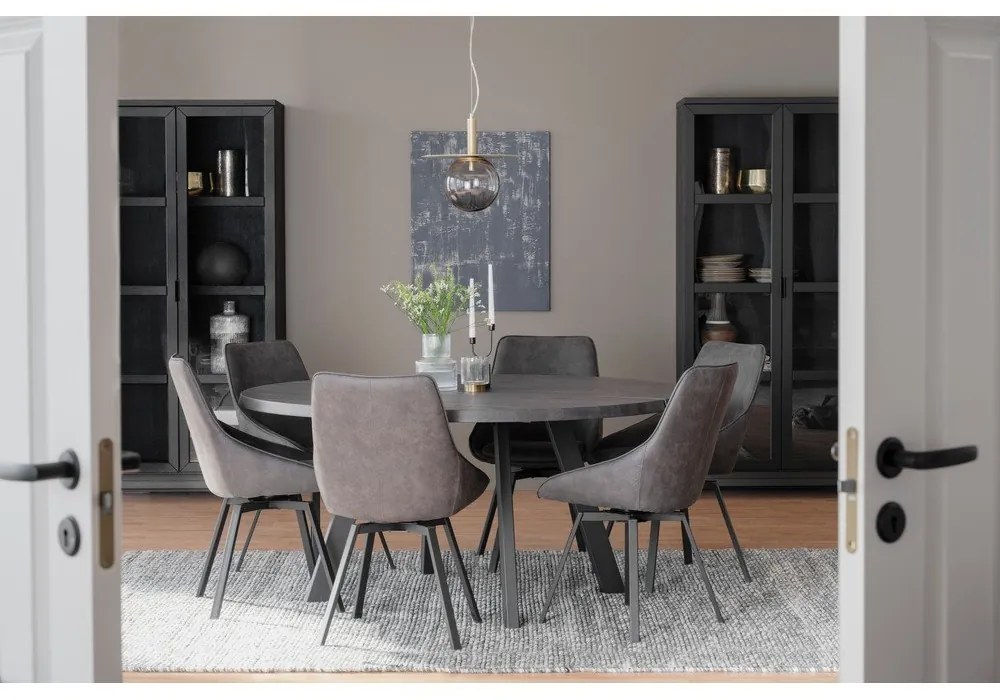 Vetrina in rovere nero 95x195 cm Everett - Rowico