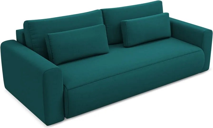 Divano turchese allungabile/con contenitore con rivestimento in velluto 238 cm Kapua – Makamii