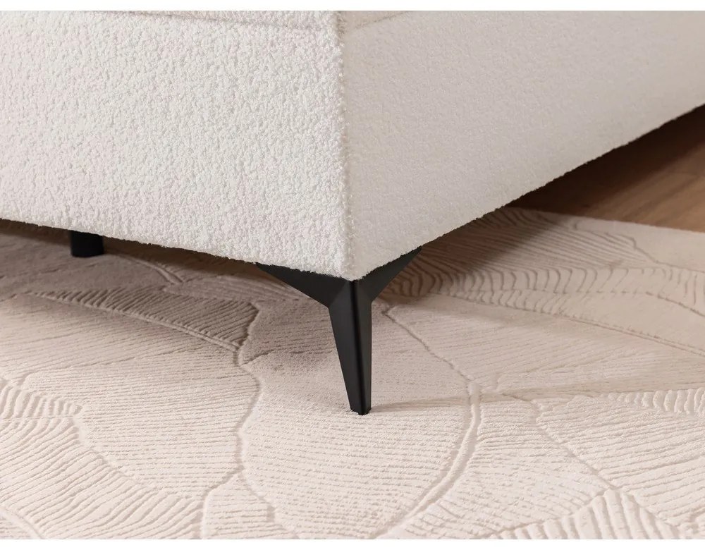 Letto boxspring bianco con contenitore 180x200 cm Ornes – Ropez