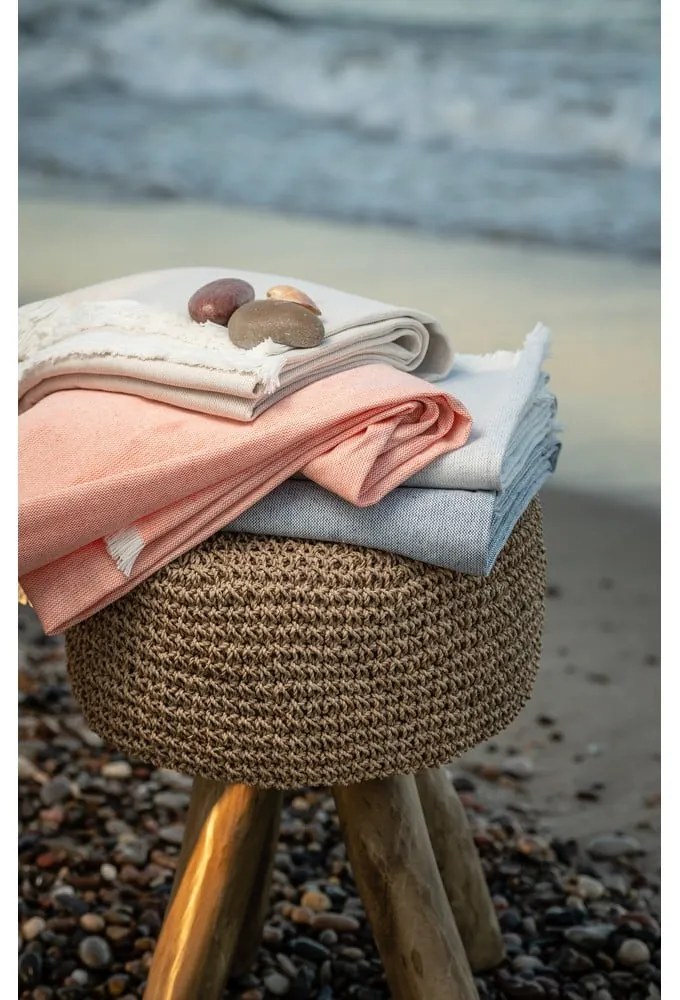 Plaid beige con cotone Summer , 140 x 180 cm Linen - Euromant