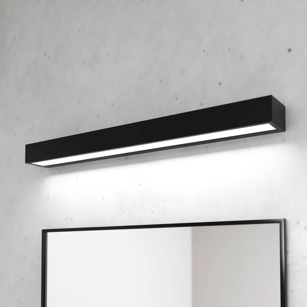 MCJ Applique LED per il bagno Vola, IP44, nero, 4.000 K, larghezza 60 cm