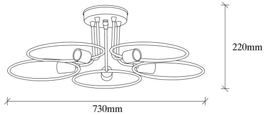 Lampadario da parete CIRCLE 5xE27/40W/230V