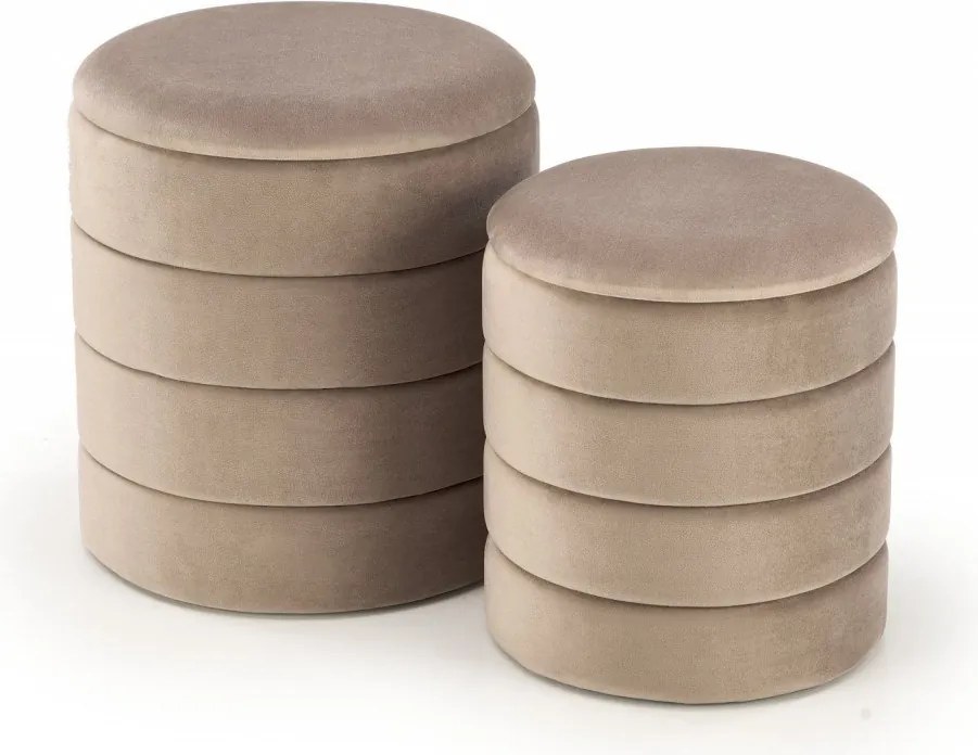 Set di 2 Pouf Pacho in beige