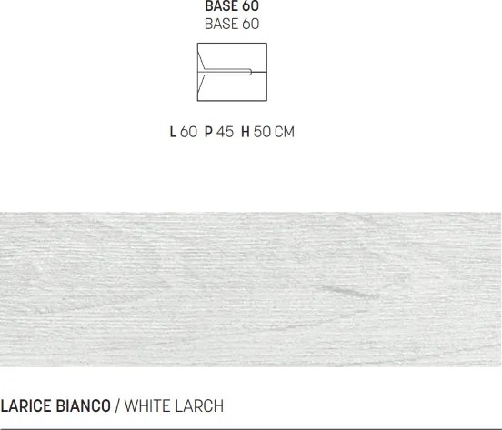 Mobile bagno 60 cm sospeso HAITI finitura Larice Bianco